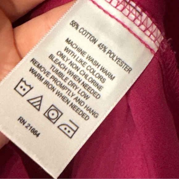 Women's Foxcroft Magenta Collared Button Front Blouse - Picture 7 of 12